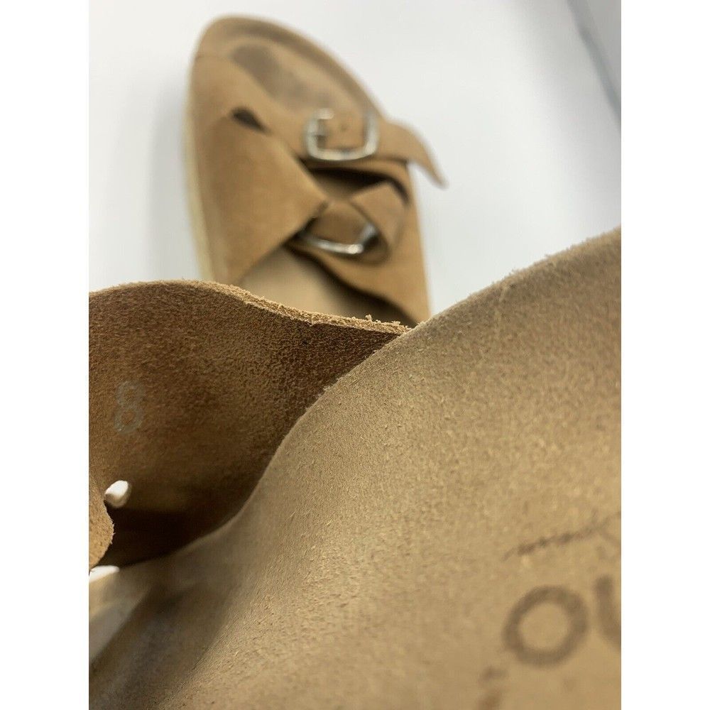 Women’s Double Buckle Suede Sandals in Brown - Picture 7 of 8